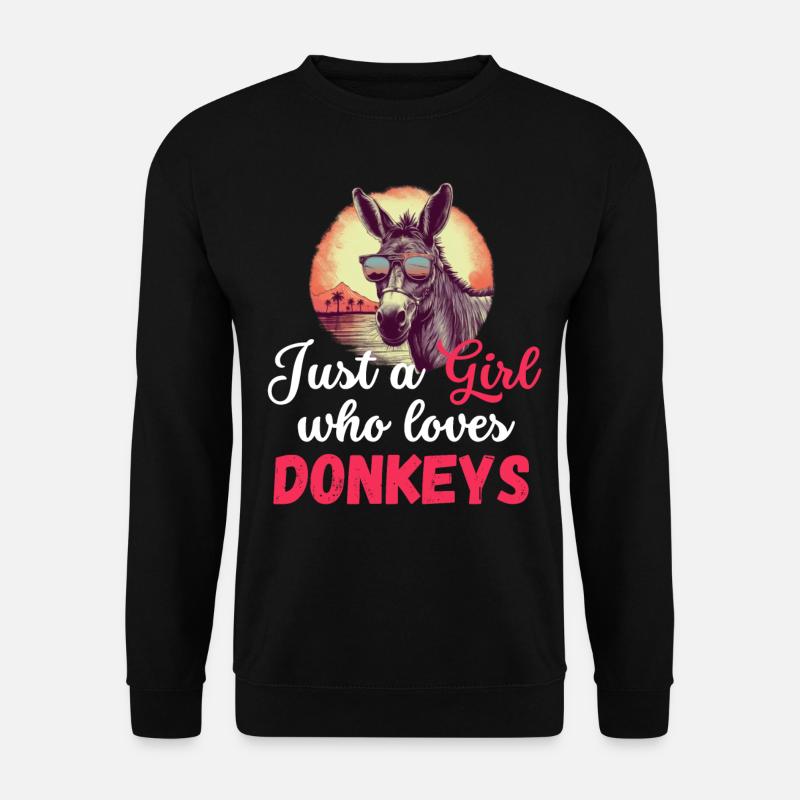Lustiges Esel Mädchen Geschenk Bauernhof Tier Esel - Unisex Pullover - Schwarz