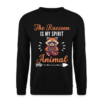 Der Waschbär ist mein spirituelles Tier Waschbär - Unisex Pullover - Schwarz - Vorne - Alina (178cm) & Michal (187cm)
