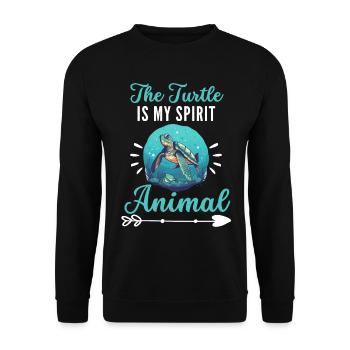 Ocean The turtle is my spiritual animal - Unisex Sweatshirt - black - Front - Alina (178cm) & Michal (187cm)