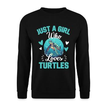 Just a girl who loves turtles Turtle - Unisex Sweatshirt - black - Front - Alina (178cm) & Michal (187cm)