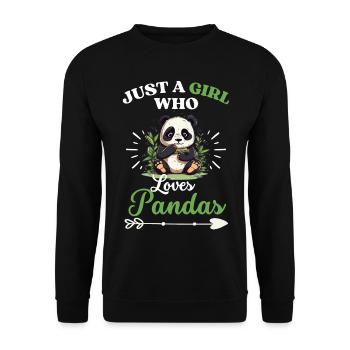 Cadeau juste une fille qui aime les pandas panda - Sweat-shirt Unisexe - noir - Devant - Alina (178cm) & Michal (187cm)