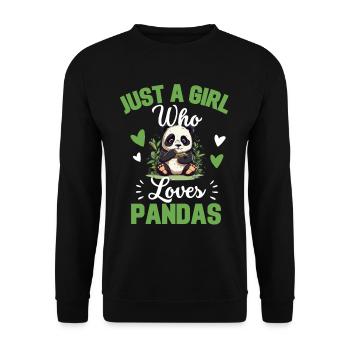 Panda Ours Femmes Zoo Animal Fille Cadeau Panda - Sweat-shirt Unisexe - noir - Devant - Alina (178cm) & Michal (187cm)