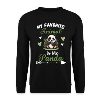 Panda Gift My favorite animal is the panda - Unisex Sweatshirt - black - Front - Alina (178cm) & Michal (187cm)