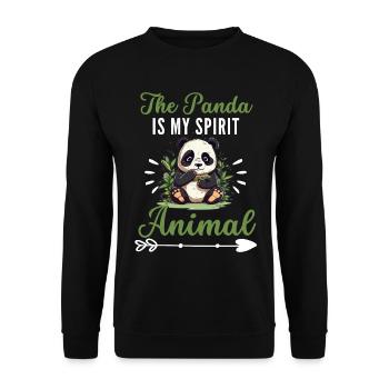 The panda is my spiritual animal panda bear - Unisex Sweatshirt - black - Front - Alina (178cm) & Michal (187cm)