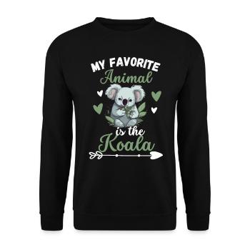 Koala Gift Mon animal préféré est le koala - Sweat-shirt Unisexe - noir - Devant - Alina (178cm) & Michal (187cm)