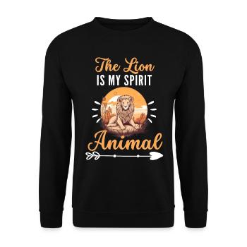 Prédateur animal africain drôle cadeau Lion - Sweat-shirt Unisexe - noir - Devant - Alina (178cm) & Michal (187cm)