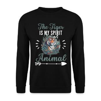 Prédateur Animal Lover Funny Gift Tiger - Sweat-shirt Unisexe - noir - Devant - Alina (178cm) & Michal (187cm)