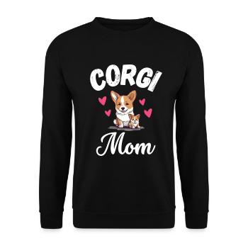 Corgi Mama Hunde Muttertag Geschenk Corgi - Unisex Pullover - Schwarz - Vorne - Alina (178cm) & Michal (187cm)