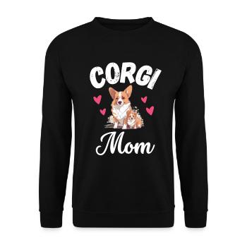 Corgi Mama Hundebesitzer Muttertag Süßes Corgi - Unisex Pullover - Schwarz - Vorne - Alina (178cm) & Michal (187cm)