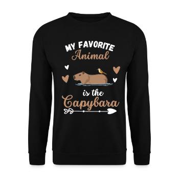 Rongeur Capybara Drôle de cadeau Capybara - Sweat-shirt Unisexe - noir - Devant - Alina (178cm) & Michal (187cm)