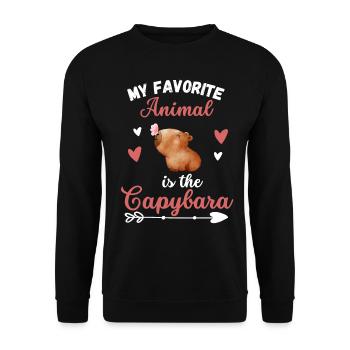 Rongeur Mon animal préféré est le capybara - Sweat-shirt Unisexe - noir - Devant - Alina (178cm) & Michal (187cm)