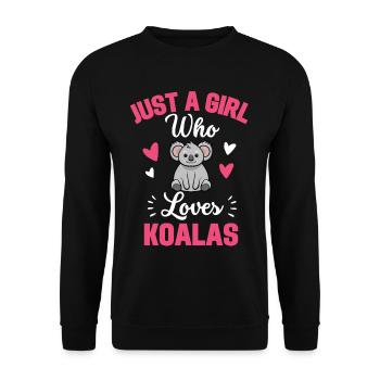Zoo Animal Koala Girl Cadeau pour femmes Koala - Sweat-shirt Unisexe - noir - Devant - Alina (178cm) & Michal (187cm)