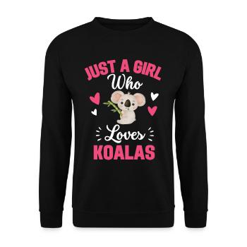 Zoo Animal Just a girl who loves koalas Koala - Unisex Sweatshirt - black - Front - Alina (178cm) & Michal (187cm)