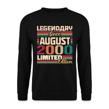2000 August Geburtstag Legende August 2000 - Unisex Pullover - Schwarz - Vorne - Alina (178cm) & Michal (187cm)