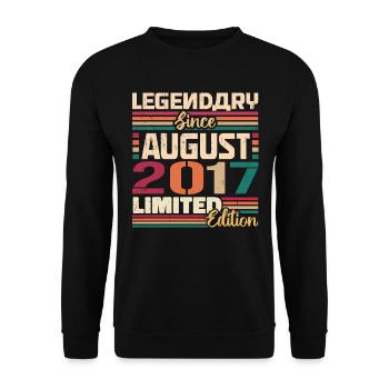 2017 August Birthday Legend August 2017 - Unisex Sweatshirt - black - Front - Alina (178cm) & Michal (187cm)