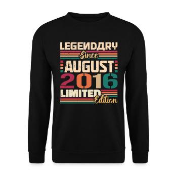 2016 August Birthday Legend August 2016 - Unisex Sweatshirt - black - Front - Alina (178cm) & Michal (187cm)