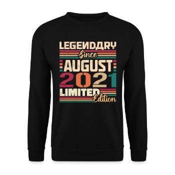 2021 August Geburtstag Legende August 2021 - Unisex Pullover - Schwarz - Vorne - Alina (178cm) & Michal (187cm)