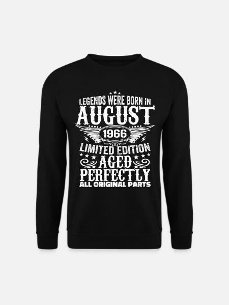 August 1966 Jubiläum 1966 Legenden August - Unisex Pullover - Schwarz