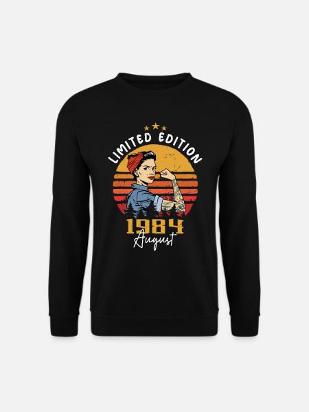 August 1984 Retro Jahrgang Geburtstag August 1984 - Unisex Pullover - Schwarz