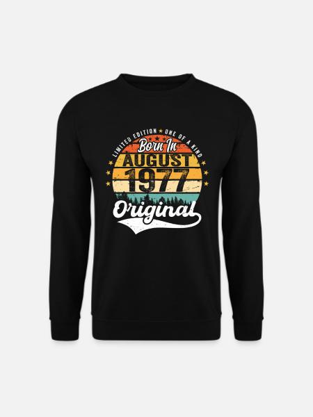 August 1977 Geburtstag Geschenkideen 1977 August - Unisex Pullover - Schwarz