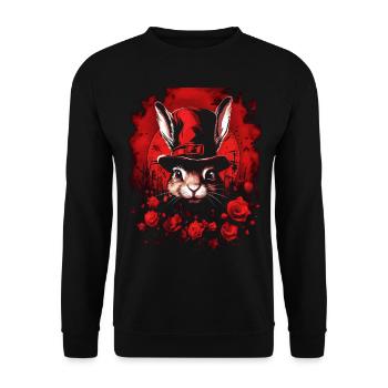 Der Wunderhase: König des Wunderlandes - Unisex Pullover - Schwarz - Vorne - Alina (178cm) & Michal (187cm)