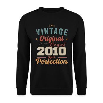 August 2010 Vintage Vintage Birthday Retro - Unisex Sweatshirt - black - Front - Alina (178cm) & Michal (187cm)