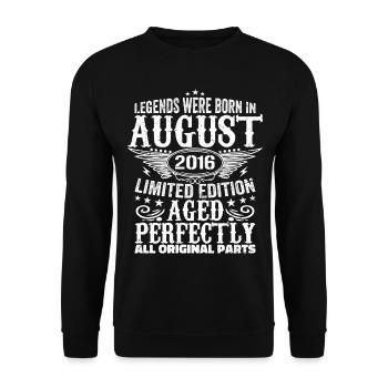 August 2016 Anniversary 2016 Legends August - Unisex Sweatshirt - black - Front - Alina (178cm) & Michal (187cm)