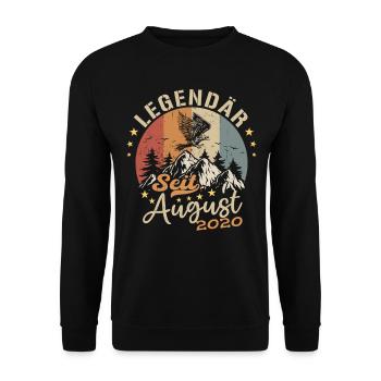Legendär seit August 2020 Geburtstag Geschenk - Unisex Pullover - Schwarz - Vorne - Alina (178cm) & Michal (187cm)