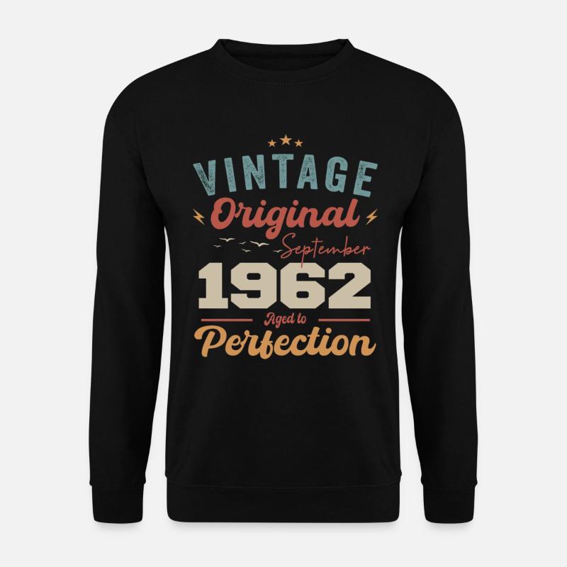 September 1962 Jubiläum 1962 September Geschenk - Unisex Pullover - Schwarz