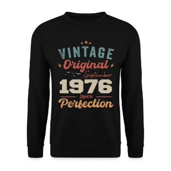 Septembre 1976 Jubilé 1976 Septembre Don - Sweat-shirt Unisexe - noir - Devant - Alina (178cm) & Michal (187cm)
