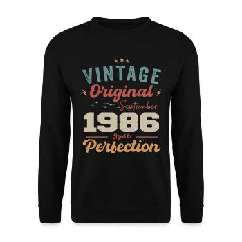 Septembre 1986 Jubilé 1986 Septembre Don - Sweat-shirt Unisexe - noir - Devant - Alina (178cm) & Michal (187cm)