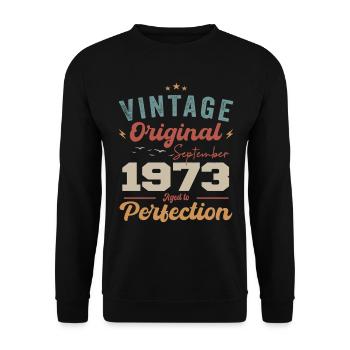 Septembre 1973 Jubilé 1973 Septembre Don - Sweat-shirt Unisexe - noir - Devant - Alina (178cm) & Michal (187cm)