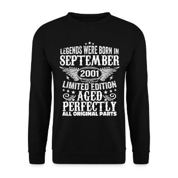 September 2001 Anniversary September 2001 September - Unisex Sweatshirt - black - Front - Alina (178cm) & Michal (187cm)