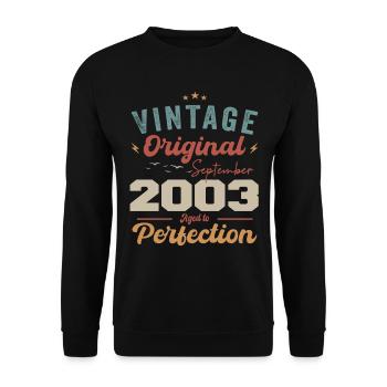 September 2003 Anniversary 2003 September Gift - Unisex Sweatshirt - black - Front - Alina (178cm) & Michal (187cm)