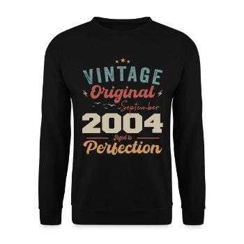 September 2004 Anniversary 2004 September Gift - Unisex Sweatshirt - black - Front - Alina (178cm) & Michal (187cm)
