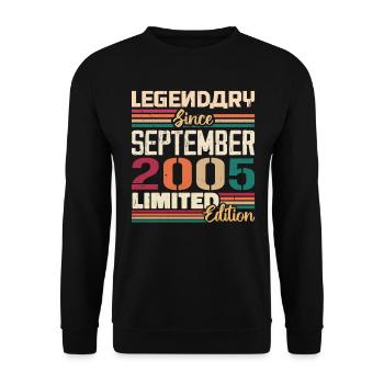 September 2005 Anniversary 2005 September Gift - Unisex Sweatshirt - black - Front - Alina (178cm) & Michal (187cm)