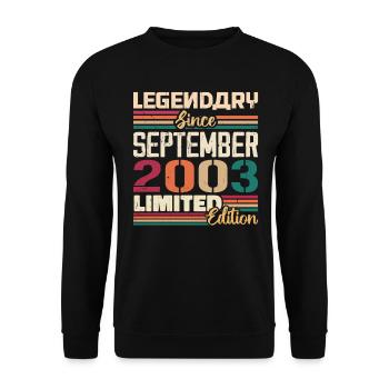 September 2003 Anniversary 2003 September Gift - Unisex Sweatshirt - black - Front - Alina (178cm) & Michal (187cm)