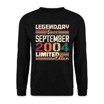 September 2004 Anniversary 2004 September Gift - Unisex Sweatshirt - black - Front - Alina (178cm) & Michal (187cm)