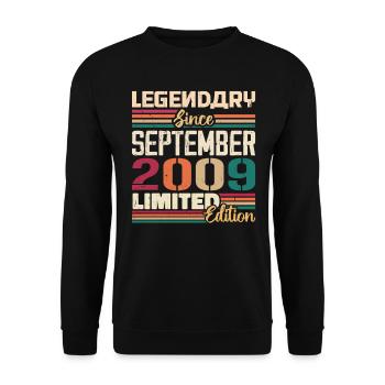 September 2009 Anniversary 2009 September Gift - Unisex Sweatshirt - black - Front - Alina (178cm) & Michal (187cm)