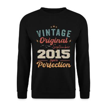 September 2015 Anniversary 2015 September Gift - Unisex Sweatshirt - black - Front - Alina (178cm) & Michal (187cm)