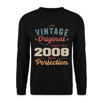September 2008 Anniversary 2008 September Gift - Unisex Sweatshirt - black - Front - Alina (178cm) & Michal (187cm)
