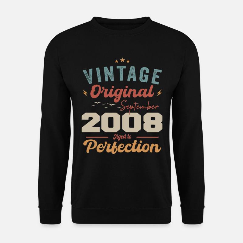 September 2008 Jubiläum 2008 September Geschenk - Unisex Pullover - Schwarz