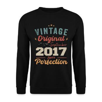 September 2017 Anniversary 2017 September Gift - Unisex Sweatshirt - black - Front - Alina (178cm) & Michal (187cm)