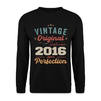 September 2016 Anniversary 2016 September Gift - Unisex Sweatshirt - black - Front - Alina (178cm) & Michal (187cm)