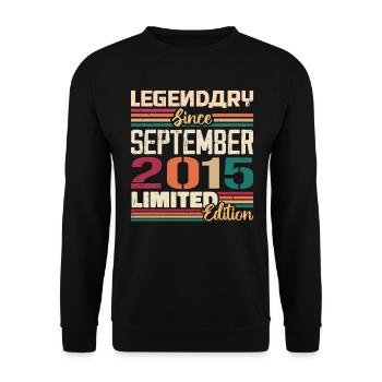 September 2015 Anniversary 2015 September Gift - Unisex Sweatshirt - black - Front - Alina (178cm) & Michal (187cm)