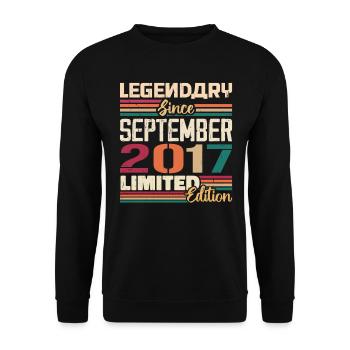 September 2017 Anniversary 2017 September Gift - Unisex Sweatshirt - black - Front - Alina (178cm) & Michal (187cm)