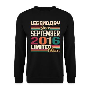 September 2016 Anniversary 2016 September Gift - Unisex Sweatshirt - black - Front - Alina (178cm) & Michal (187cm)