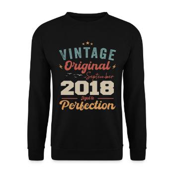 September 2018 Anniversary 2018 September Gift - Unisex Sweatshirt - black - Front - Alina (178cm) & Michal (187cm)