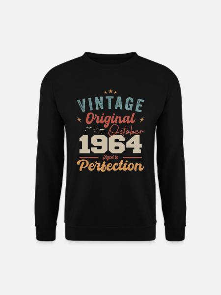 Oktober 1964 Geburtstagsgeschenk 1964 Oktober - Unisex Pullover - Schwarz