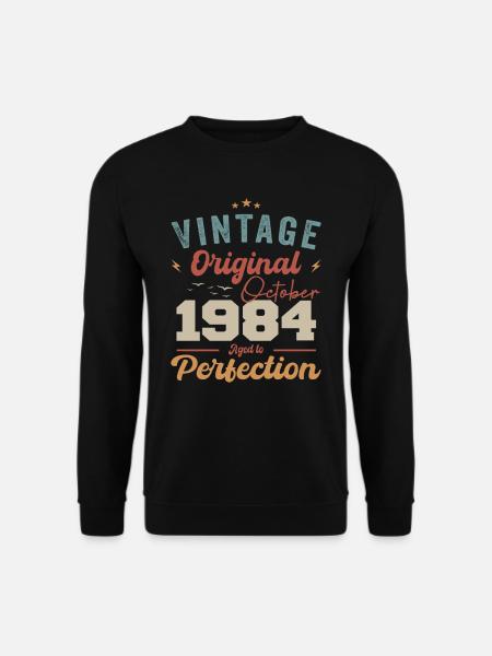 Oktober 1984 Geburtstagsgeschenk 1984 Oktober - Unisex Pullover - Schwarz